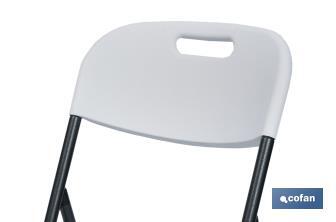 Silla plegable de color blanco | Adecuada para interiores y exteriores | Medidas: 46 x 53 x 86 cm - Cofan