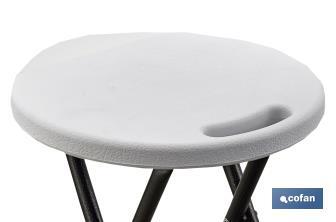 White folding stool | Suitable for indoor and outdoor use | Dimensions: 33 x 30cm wide x 46cm high - Cofan