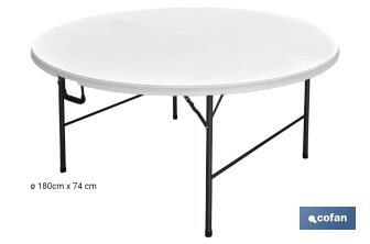 Mesa Plegable Redonda de plastico