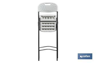 White folding bar stool | Suitable for indoor and outdoor use | Dimensions: 77 x 44 x 109cm  - Cofan