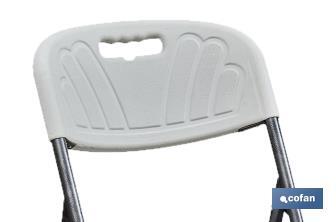 White folding bar stool | Suitable for indoor and outdoor use | Dimensions: 77 x 44 x 109cm  - Cofan