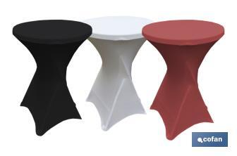 Cobertura de Mesa Bar | Cor Branco, Preto ou Vermelho | Toalha de mesa elasticos de licra para mesa de coquetel - Cofan