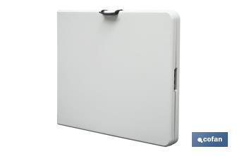 Mesa Plegable Rectangular con bloqueo de seguridad | Color: Blanco | Dos medidas a elegir - Cofan