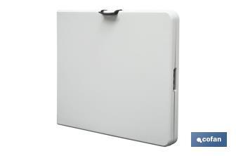 Mesa dobrável retangular com trava de segurança | Cor: branca | Disponível em dois tamanhos para escolher - Cofan