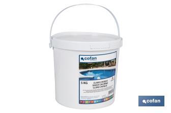 Cloro choque para piscinas | Granulado para disolver | Envases de 5 kilos - Cofan