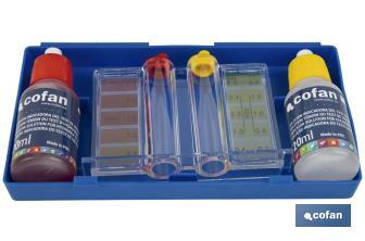 Kit con test de cloro y pH para piscinas | Medidor y analizador de agua - Cofan