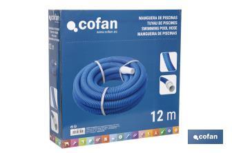 Manguera Autoflotante para Piscina Azul | Con Ø 3,8 cm de diámetro y 12 metros | Con 2 terminales - Cofan