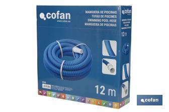 Manguera Autoflotante para Piscina Azul | Con Ø 3,8 cm de diámetro y 12 metros | Con 2 terminales - Cofan