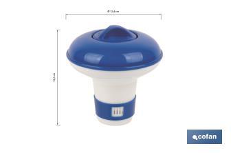 Dosificador de cloro flotante para piscinas en pastillas de 100 o 200 g - Cofan
