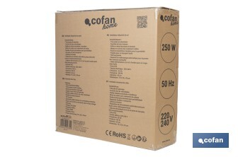 Ventilador industrial de suelo con 3 velocidades | Potencia: 250 W | Color: negro | Ángulo ajustable | Con ruedas y asa metálica | Medidas: 75 x 26 x 76 cm - Cofan