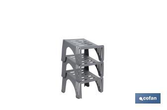 Organizador de zapatos en color gris | Pack de 4 sorportes apilables para maximizar el espacio - Cofan