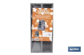 Organizador de cubiertos con separadores para cajón | Cubertero con 7 compartimentos y separadores modulares | Color: gris | Material: polipropileno - Cofan