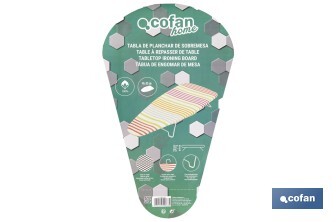 Tabla de planchar de sobremesa | Compacta y ligera | Ideal para viajes y espacios reducidos | Superficie de planchado: 74 x 33 cm - Cofan