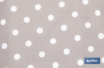 Funda acolchada para tabla de planchar | Tamaño universal | Estampado de lunares blancos y fondo gris | Material: 100 % algodón | Refleja el vapor | Medidas: 135 x 53 cm - Cofan
