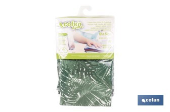 Funda acolchada para tabla de planchar con estampado de ramas verdes | Tamaño universal | Material: 100 % algodón | Refleja el vapor | Medidas: 135 x 53 cm - Cofan