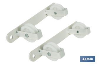 Estendal fixo de parede branco | Inclui duas peças com 2 ou 3 roldanas cada | Disponível em dois tamanhos - Cofan