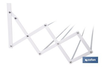 Tendedero de pared extensible en aluminio pulido | Medida: 100 cm | 5 Varillas con 5 metros de área de tendido | Ideal para Interiores y Exteriores - Cofan