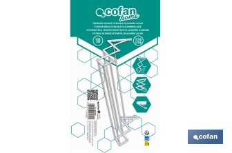 Tendedero de pared extensible en aluminio pulido | Medida: 100 cm | 5 Varillas con 5 metros de área de tendido | Ideal para Interiores y Exteriores - Cofan
