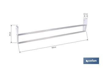 Tendedero de pared extensible en aluminio pulido | Medida: 100 cm | 5 Varillas con 5 metros de área de tendido | Ideal para Interiores y Exteriores - Cofan