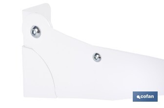Tendedero de pared abatible | 6 varillas de aluminio | Área de tendido de 4,5 m | Longitud: 75 cm | Color: blanco - Cofan