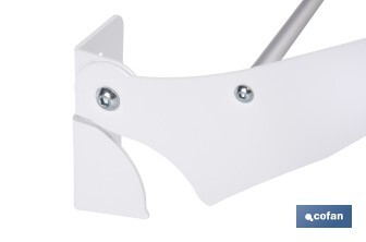 Tendedero de pared abatible | 6 varillas de aluminio | Área de tendido de 4,5 m | Longitud: 75 cm | Color: blanco - Cofan