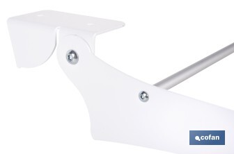 Tendedero de pared abatible | 6 varillas de aluminio | Área de tendido de 4,5 m | Longitud: 75 cm | Color: blanco - Cofan