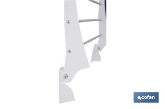 Tendedero de pared abatible | 6 varillas de aluminio | Área de tendido de 4,5 m | Longitud: 75 cm | Color: blanco - Cofan