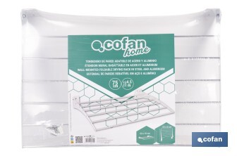 Tendedero de pared abatible | 6 varillas de aluminio | Área de tendido de 4,5 m | Longitud: 75 cm | Color: blanco - Cofan
