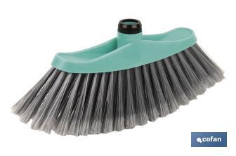 Sweeping brush | Polypropylene head | PVC bristles | Turquoise and grey | Size: 34 x 8 x 15cm - Cofan