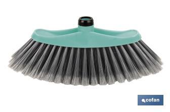 Sweeping brush | Polypropylene head | PVC bristles | Turquoise and grey | Size: 34 x 8 x 15cm - Cofan