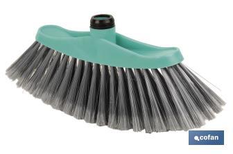 Sweeping brush | Polypropylene head | PVC bristles | Turquoise and grey | Size: 34 x 8 x 15cm - Cofan