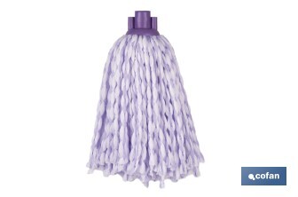 Fregona de microfibra trenzada | Rosca universal | 30 % más de absorción, volumen y ligereza | Secado rápido para una limpieza impecable - Cofan