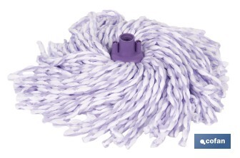 Fregona de microfibra trenzada | Rosca universal | 30 % más de absorción, volumen y ligereza | Secado rápido para una limpieza impecable - Cofan