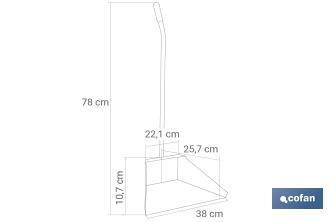 Recogedor metálico industrial con mango curvo | Borde de goma | Material: chapa galvanizada | Resistente y duradero - Cofan