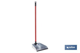 Recogedor metálico | Chapa galvanizada | Palo de rosca incluido | Durabilidad y limpieza profesional | Medidas: 83 x 24 cm - Cofan
