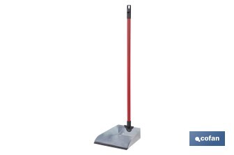 Recogedor metálico | Chapa galvanizada | Palo de rosca incluido | Durabilidad y limpieza profesional | Medidas: 83 x 24 cm - Cofan