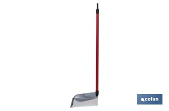 Recogedor metálico | Chapa galvanizada | Palo de rosca incluido | Durabilidad y limpieza profesional | Medidas: 83 x 24 cm - Cofan
