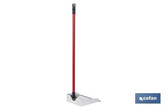 Recogedor metálico | Chapa galvanizada | Palo de rosca incluido | Durabilidad y limpieza profesional | Medidas: 83 x 24 cm - Cofan