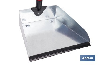 Recogedor metálico | Chapa galvanizada | Palo de rosca incluido | Durabilidad y limpieza profesional | Medidas: 83 x 24 cm - Cofan