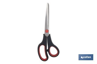 Tijeras multiusos con mango bimaterial | Hojas de acero inoxidable | Adecuadas para tela, papel, plástico | Longitud: 21,5 cm - Cofan