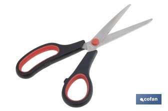 Tijeras multiusos con mango bimaterial | Hojas de acero inoxidable | Adecuadas para tela, papel, plástico | Longitud: 21,5 cm - Cofan