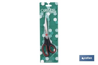Tijeras multiusos con mango bimaterial | Hojas de acero inoxidable | Adecuadas para tela, papel, plástico | Longitud: 21,5 cm - Cofan