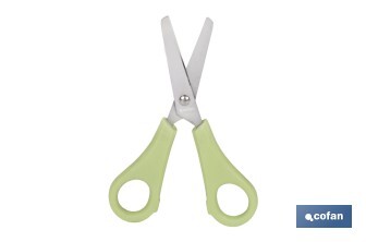 Tijeras escolares con punta redonda | Inlcuye escala de medición | Ideal para niños y tareas escolares | Longitud: 13,3 cm - Cofan