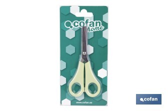 Tijeras escolares con punta redonda | Inlcuye escala de medición | Ideal para niños y tareas escolares | Longitud: 13,3 cm - Cofan
