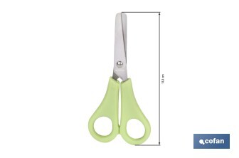 Tijeras escolares con punta redonda | Inlcuye escala de medición | Ideal para niños y tareas escolares | Longitud: 13,3 cm - Cofan