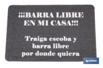 Felpudo entrada casa Barra libre | Adecuado para interior y exterior | Material resistente | Base antideslizante | Medidas: 40 x 60 cm - Cofan