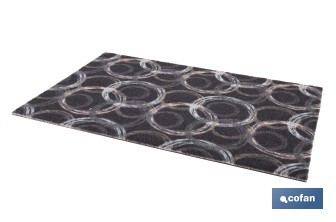 Felpudo de entrada con círculos | Material resistente | Base antideslizante | Adecuado para interior y exterior | Medidas: 50 x 70 cm - Cofan