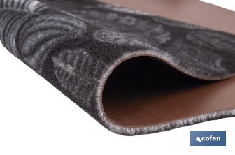 Felpudo de entrada con diseño de hojas en tonos oscuros | Material resistente | Base antideslizante | Adecuado para interior y exterior | Medidas: 50 x 70 cm - Cofan