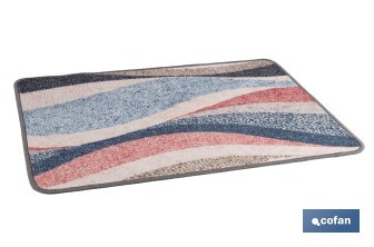 Felpudo entrada casa | Adecuado para interior y exterior | Material resistente | Antideslizante | Diseño con líneas abstractas | Medidas: 50 x 70 cm - Cofan