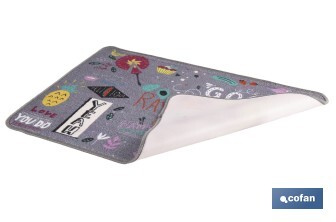 Felpudo antideslizante para entrada casa | Adecuado para interior y exterior | Material resistente | Diseño Good Mood | Medidas: 50 x 70 cm - Cofan